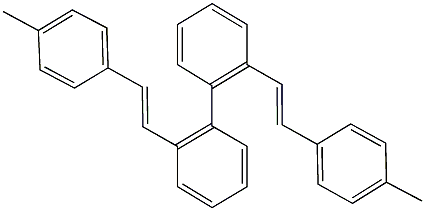 2,2'-bis[2-(4-methylphenyl)vinyl]-1,1'-biphenyl Struktur