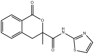 3-methyl-1-oxo-N-(1,3-thiazol-2-yl)-3,4-dihydro-1H-isochromene-3-carboxamide Struktur