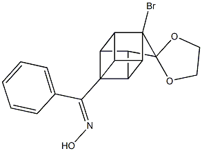 (1'-bromospiro(1,3-dioxolane-2,9'-pentacyclo[4.3.0.0~2,5~.0~3,8~.0~4,7~]nonane}-4-yl)(phenyl)methanone oxime Struktur