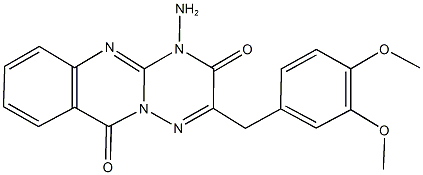 4-amino-2-(3,4-dimethoxybenzyl)-3H-[1,2,4]triazino[3,2-b]quinazoline-3,10(4H)-dione Struktur