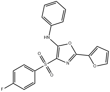 4-[(4-fluorophenyl)sulfonyl]-2-(2-furyl)-N-phenyl-1,3-oxazol-5-amine Struktur