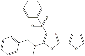 N-benzyl-N-[2-(2-furyl)-4-(phenylsulfonyl)-1,3-oxazol-5-yl]-N-methylamine Struktur