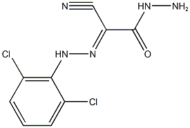 2-cyano-2-[(2,6-dichlorophenyl)hydrazono]acetohydrazide Struktur