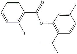 2-isopropyl-5-methylphenyl 2-iodobenzoate Struktur