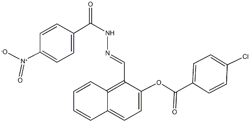 1-(2-{4-nitrobenzoyl}carbohydrazonoyl)-2-naphthyl 4-chlorobenzoate Struktur