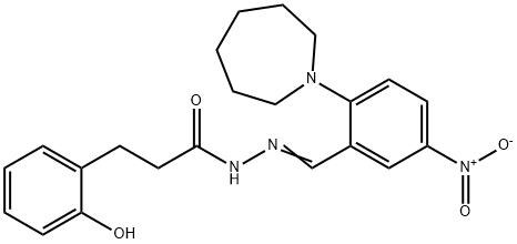 N'-{2-(1-azepanyl)-5-nitrobenzylidene}-3-(2-hydroxyphenyl)propanohydrazide Struktur