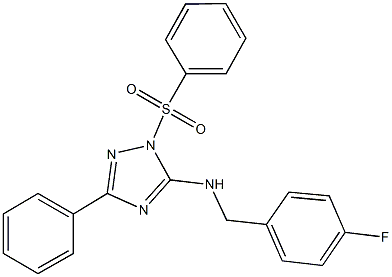 N-(4-fluorobenzyl)-N-[3-phenyl-1-(phenylsulfonyl)-1H-1,2,4-triazol-5-yl]amine Struktur