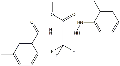 methyl 3,3,3-trifluoro-2-[(3-methylbenzoyl)amino]-2-[2-(2-methylphenyl)hydrazino]propanoate Struktur