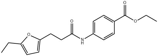 ethyl 4-{[3-(5-ethyl-2-furyl)propanoyl]amino}benzoate Struktur