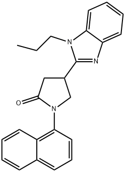 1-(1-naphthyl)-4-(1-propyl-1H-benzimidazol-2-yl)-2-pyrrolidinone Struktur