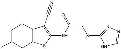 N-(3-cyano-6-methyl-4,5,6,7-tetrahydro-1-benzothien-2-yl)-2-(4H-1,2,4-triazol-3-ylsulfanyl)acetamide Struktur