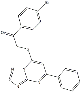 1-(4-bromophenyl)-2-[(5-phenyl[1,2,4]triazolo[1,5-a]pyrimidin-7-yl)sulfanyl]ethanone Struktur