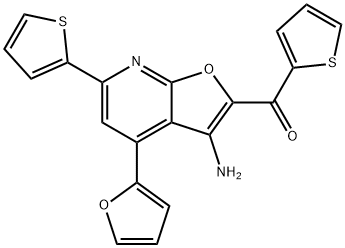 [3-amino-4-(2-furyl)-6-(2-thienyl)furo[2,3-b]pyridin-2-yl](2-thienyl)methanone Struktur