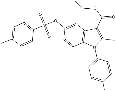 ethyl 2-methyl-1-(4-methylphenyl)-5-{[(4-methylphenyl)sulfonyl]oxy}-1H-indole-3-carboxylate Struktur