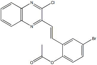 4-bromo-2-[2-(3-chloro-2-quinoxalinyl)vinyl]phenyl acetate Struktur