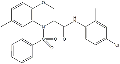 N-(4-chloro-2-methylphenyl)-2-[2-methoxy-5-methyl(phenylsulfonyl)anilino]acetamide Struktur