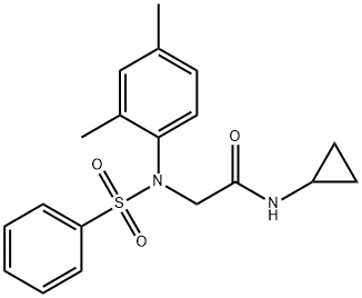 N-cyclopropyl-2-[2,4-dimethyl(phenylsulfonyl)anilino]acetamide Struktur