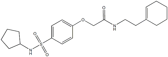 N-[2-(1-cyclohexen-1-yl)ethyl]-2-{4-[(cyclopentylamino)sulfonyl]phenoxy}acetamide Struktur