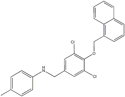 N-[3,5-dichloro-4-(1-naphthylmethoxy)benzyl]-N-(4-methylphenyl)amine Struktur