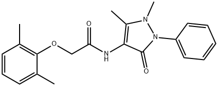 N-(1,5-dimethyl-3-oxo-2-phenyl-2,3-dihydro-1H-pyrazol-4-yl)-2-(2,6-dimethylphenoxy)acetamide Struktur