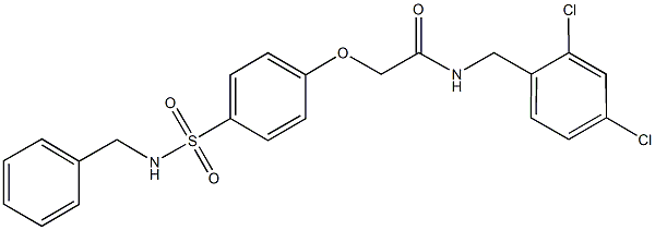 2-{4-[(benzylamino)sulfonyl]phenoxy}-N-(2,4-dichlorobenzyl)acetamide Struktur