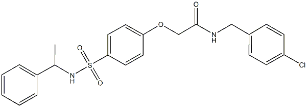 N-(4-chlorobenzyl)-2-(4-{[(1-phenylethyl)amino]sulfonyl}phenoxy)acetamide Struktur