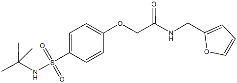 2-{4-[(tert-butylamino)sulfonyl]phenoxy}-N-(2-furylmethyl)acetamide Struktur