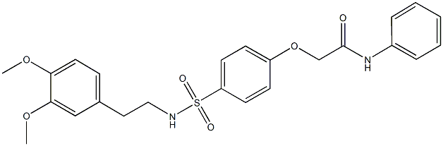 2-[4-({[2-(3,4-dimethoxyphenyl)ethyl]amino}sulfonyl)phenoxy]-N-phenylacetamide Struktur