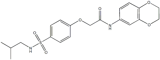 N-(2,3-dihydro-1,4-benzodioxin-6-yl)-2-{4-[(isobutylamino)sulfonyl]phenoxy}acetamide Struktur