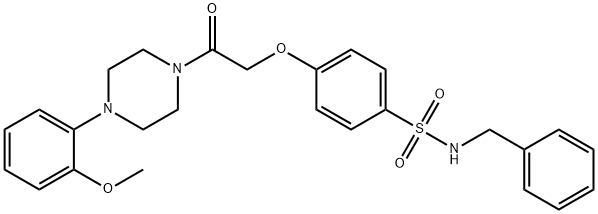 N-benzyl-4-{2-[4-(2-methoxyphenyl)-1-piperazinyl]-2-oxoethoxy}benzenesulfonamide Struktur