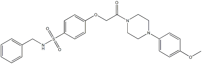 N-benzyl-4-{2-[4-(4-methoxyphenyl)-1-piperazinyl]-2-oxoethoxy}benzenesulfonamide Struktur