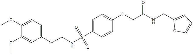 2-[4-({[2-(3,4-dimethoxyphenyl)ethyl]amino}sulfonyl)phenoxy]-N-(2-furylmethyl)acetamide Struktur