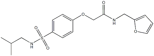 N-(2-furylmethyl)-2-{4-[(isobutylamino)sulfonyl]phenoxy}acetamide Struktur