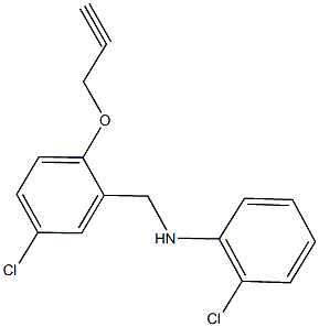 2-chloro-N-[5-chloro-2-(2-propynyloxy)benzyl]aniline Struktur