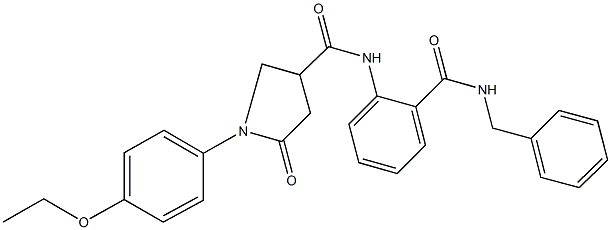 N-{2-[(benzylamino)carbonyl]phenyl}-1-(4-ethoxyphenyl)-5-oxo-3-pyrrolidinecarboxamide Struktur