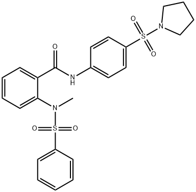 2-[methyl(phenylsulfonyl)amino]-N-[4-(1-pyrrolidinylsulfonyl)phenyl]benzamide Struktur