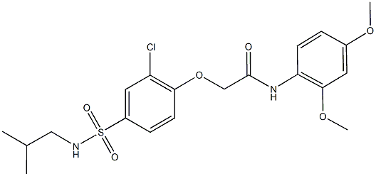 2-{2-chloro-4-[(isobutylamino)sulfonyl]phenoxy}-N-(2,4-dimethoxyphenyl)acetamide Struktur