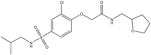 2-{2-chloro-4-[(isobutylamino)sulfonyl]phenoxy}-N-(tetrahydro-2-furanylmethyl)acetamide Struktur