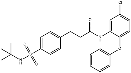 3-{4-[(tert-butylamino)sulfonyl]phenyl}-N-(5-chloro-2-phenoxyphenyl)propanamide Struktur