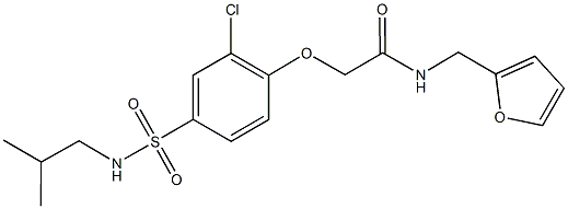 2-{2-chloro-4-[(isobutylamino)sulfonyl]phenoxy}-N-(2-furylmethyl)acetamide Struktur