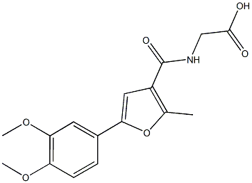 {[5-(3,4-dimethoxyphenyl)-2-methyl-3-furoyl]amino}acetic acid Struktur