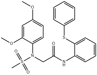 2-[2,4-dimethoxy(methylsulfonyl)anilino]-N-[2-(phenylsulfanyl)phenyl]acetamide Struktur