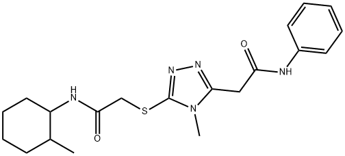 2-{[5-(2-anilino-2-oxoethyl)-4-methyl-4H-1,2,4-triazol-3-yl]sulfanyl}-N-(2-methylcyclohexyl)acetamide Struktur