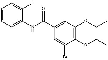 3-bromo-4,5-diethoxy-N-(2-fluorophenyl)benzamide Struktur