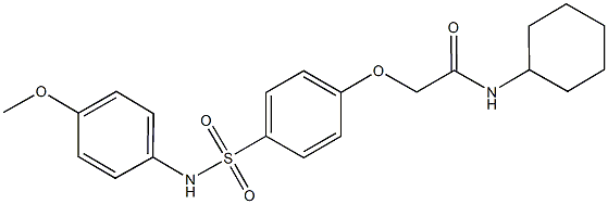 N-cyclohexyl-2-{4-[(4-methoxyanilino)sulfonyl]phenoxy}acetamide Struktur