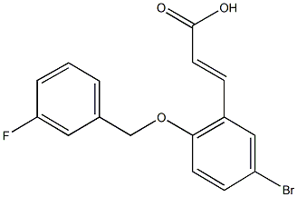 3-{5-bromo-2-[(3-fluorobenzyl)oxy]phenyl}acrylic acid Struktur