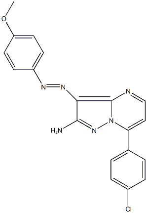 7-(4-chlorophenyl)-3-[(4-methoxyphenyl)diazenyl]pyrazolo[1,5-a]pyrimidin-2-ylamine Struktur