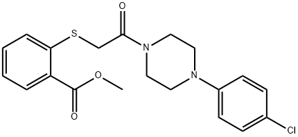 methyl 2-({2-[4-(4-chlorophenyl)-1-piperazinyl]-2-oxoethyl}sulfanyl)benzoate Struktur