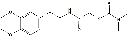 2-{[2-(3,4-dimethoxyphenyl)ethyl]amino}-2-oxoethyl dimethyldithiocarbamate Struktur