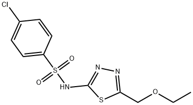 4-chloro-N-[5-(ethoxymethyl)-1,3,4-thiadiazol-2-yl]benzenesulfonamide Struktur